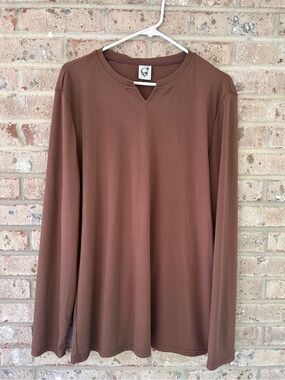 Hardaddy Men's V Neck Long Sleeve Ribbed Casual T-Shirt Classic Basic Solid Tee